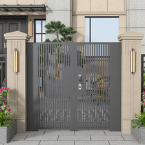 New Chinese wrought iron gate villa door outdoor rust-proof iron door courtyard door entrance door security door single double door