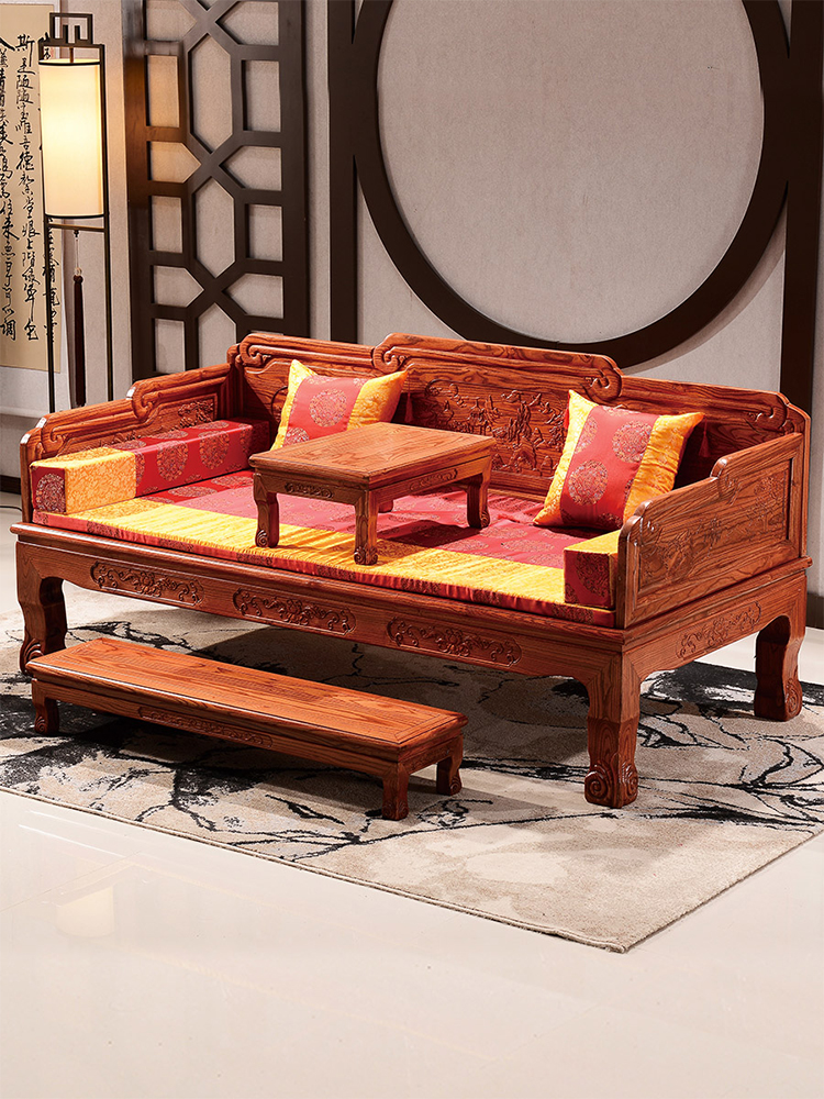 Solid wood Chinese Arhat bed Sofa bed Old South Elm antique Zen bed Hotel Tea House bed and Breakfast Chaise bed