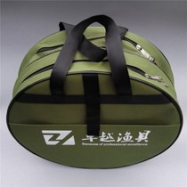 Thickened canvas full waterproof wear-resistant small fish protection bag 45cm50cm round fishing gear bag fishing protection bag