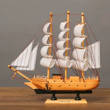 大型帆船模型 木製帆船模型 チャールズヨット（1/64スケール・全長 460mm