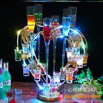 Creative luminous cocktail glass shelf bar KTV with Champagne wine rack heart shaped bullet Cup stand bar decoration