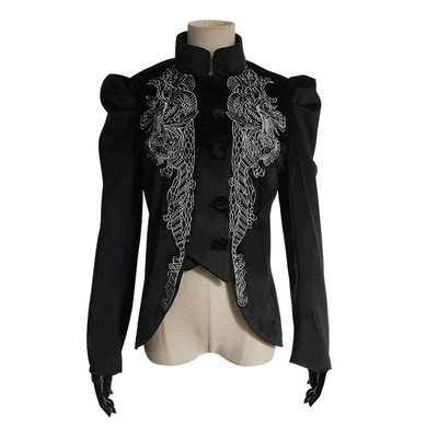 taobao agent Black jacket, flashlight, 2020, punk style, Gothic, with embroidery, flowered, with sleeve