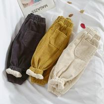 2021 new autumn children corduroy pants spring and autumn baby size children radish pants foreign style casual bloomers