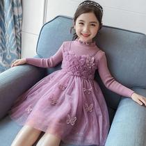 Children's clothing autumn new princess skirt four-year-old children's dress 2021 autumn and winter girls dress foreign style gauze skirt