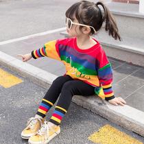 Female baby spring suit 1-5 years old 0 Korean version of boomer baby girls Children 3 autumn dress foreign gas 4 two-piece set 2