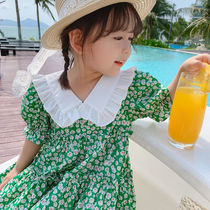Girls dress 2021 summer new childrens Korean version of the baby floral princess dress little girl skirt tide