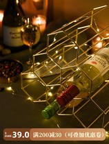 Shelf grid wine cabinet Lattice Diamond red wine rack ornaments modern simple wine box wine Fork grid home display rack