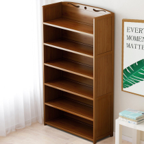 Bookshelf shelf solid wood landing Childrens simple book cabinet saving space storage rack household student table multi-layer