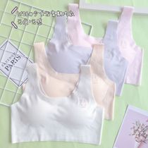 Two-stage development underwear junior high school students small vest wrap chest with chest pad cotton Ice Silk seamless girl bra