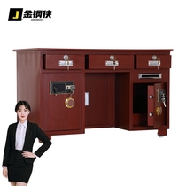 Suzhou insurance desk with safe One-piece steel household password lock Office desk Fingerprint lock Cash register financial desk