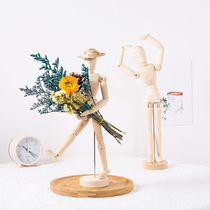 ins simple natural wind dried flower real flower forever flower home decoration puppet Joint human bouquet living room ornaments