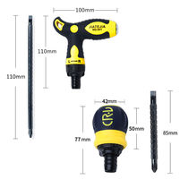 Ratchet telescopic dual-purpose screwdriver multifunctional cross screwdriver tool three-way adjustment multi-purpose small screwdriver
