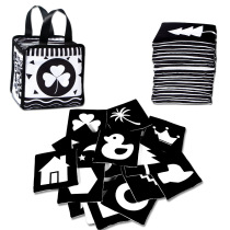 Baby cloth black and white card portable set cloth book newborn visual book can chew early education toys not reflective