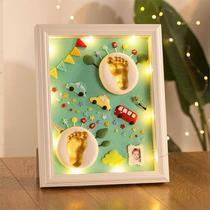 Baby hand and foot ink pad permanent souvenir diy newborn baby Full Moon handprint footprint pad 100 days lanugo photo frame