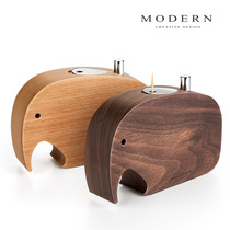 German MODERN light luxury walnut solid wood elephant toothpick box press type creative cute decorative ornaments model room