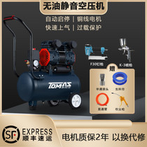 Air pump small 220V oil-free air compressor high pressure silent gas carpentry painting air compressor home decoration inflatable