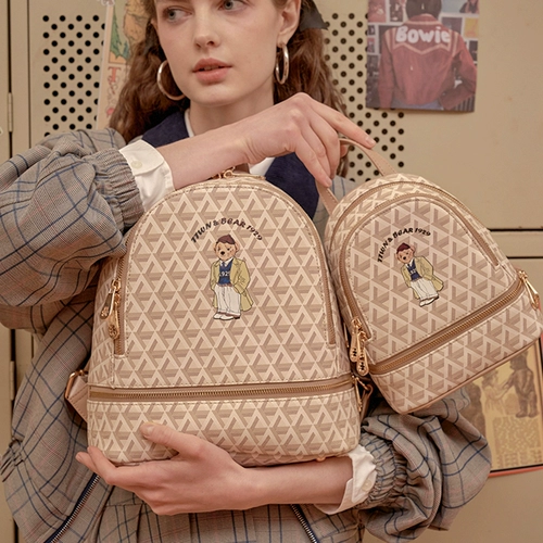 Абрикосовый вместительный и большой рюкзак, летняя сумка через плечо