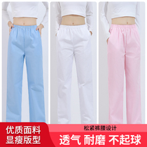 Nurse pants white work pants summer thin slim elastic waist Blue pink winter plus size mens and womens nurse clothes