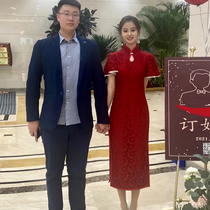 Chinese style qipao toast to the bride little sub 2022 Summer back door dress Red wedding gown engagement dress