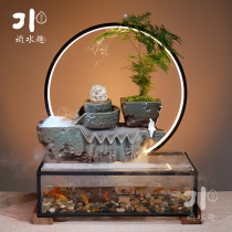 Flow water fun flowing water ornaments fish tank living room home office relocation opening gift porch landscape landscape