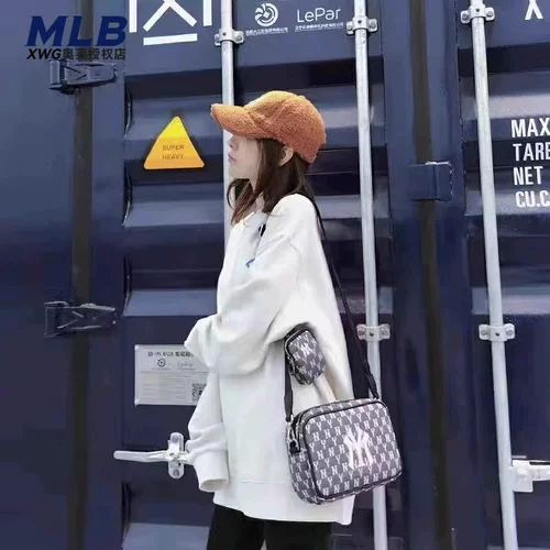 MLB, сумка на одно плечо, джинсовый ремешок для сумки, камера, ретро сумка для техники с буквами, с вышивкой