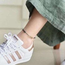 Green Ghost crystal lucky anklet red chain female red rope chain transport evil spirit simple thin hand-woven female friend pair