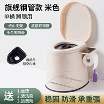 Pregnant woman toilet indoor elderly people use a night to move portable adults to sit for a lunar bedpan Deodorant Bucket Stool