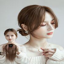 Air eight-character fake bangs female natural forehead full real hair wigs cover the baldness