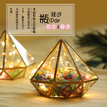 Wishing bottle starry sky luminous lucky star origami crane stacked five-pointed star finished glass birthday gift for male and female friends