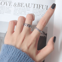 Silver chain ring female fashion personality ins tide cold wind net red retro hip-hop sun flower index finger single