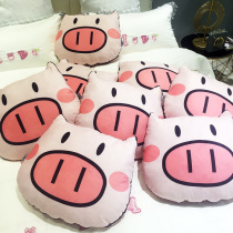 Cute girl heart big nostrils Suede pig head pillow dormitory sofa cushion Fat pig pig pillow Birthday gift male