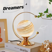 Drum planet moon lamp bedroom bedside decoration night light creative ins girl birthday Valentines Day gift lamp