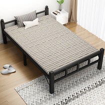 Iron bed 1 5 m folding bed simple single bed double bed household 1 2 m lunch break cot for rent