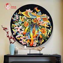 Hundred Birds and Phoenix porch painting cloisonne silk enamel painting diy material package can be customized intangible cultural heritage crafts
