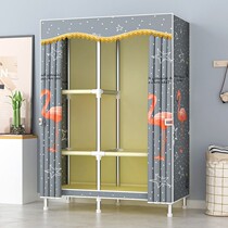  Indoor hangers with dustproof cloth simple wardrobe household bedroom rental room cloth wardrobe strong and durable steel pipe
