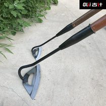 Small hoe household old-fashioned ground multi-functional weeding fishing planting flowers open mountain special all-steel forging hollow Agricultural