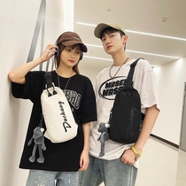 Men Skew Satchel Boomer Leisure Single Shoulder Chest Bag Multifunction Day Italics Diagonal Backpacker Pouch trendy cross-pack mens bag