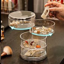 Rotating cosmetics storage box desktop acrylic big net Red student dormitory transparent simple dressing table rack