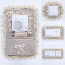 Double Open Switch Cloth Art Lace Protective Sleeve Living Room O Style Home Socket Decoration Wall Patch Light Lavish Frame