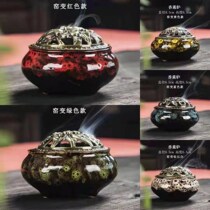 Ceramic incense burner antique sandalwood stove celadon Tower incense burner copper incense burner for Buddha ornaments pan incense burner for indoor use