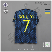 New 21-22 season Manchester United second away jersey fans adult short sleeve football uniform Champions League print number