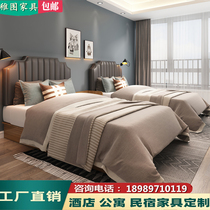 Zhitu apartment Hotel Hotel furniture Standard room full set of TV table combination Double bed bed and breakfast single bed customization