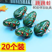 ⭐Iron frog toy small frog toy childrens day wind up chain jumping frog small animal bounce 80