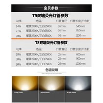 Fluorescent tube YZ18RR T8 765 household energy-saving lighting straight tube 18W30W36W daylight fluorescent lamp