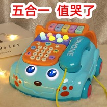 Childrens toys girls baby boys puzzle early education music phone simulation landline 1-2 one year old