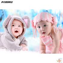 Beautiful baby portrait poster wall sticker Baby dragon and twin teaching doll picture sticker wall photo of pregnant child big eyes