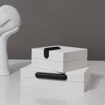 Leather white decorative jewelry box ornaments minimalist modern bedroom dressing table storage cloakroom jewelry box decoration