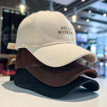 Banana Han embroidery letter baseball cap male and female couple student hard-top ducktongue hat Japanese retro-shade