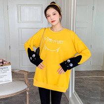 UK NEXT ROAD pregnancy woman dress for autumn clothes with loose T-shirt woman long sleeve sweatshirt with lazy wind spring and autumn two sets