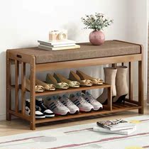 Shoe rack Sub-easy change of shoes stool Domestic doorway Entrance Dorm Room Nice-looking solid wood Living room Nangnamboo Shoe cabinet